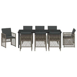 Garden Dining Set 9 pcs Grey Poly Rattan