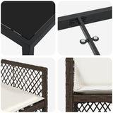 Garden Dining Set 9 pcs Brown Poly Rattan