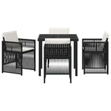 Garden Dining Set 5 pcs Black Poly rattan
