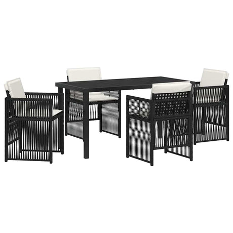 Garden Dining Set 5 pcs Black Poly rattan