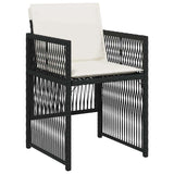 Garden Dining Set 5 pcs Black Poly rattan