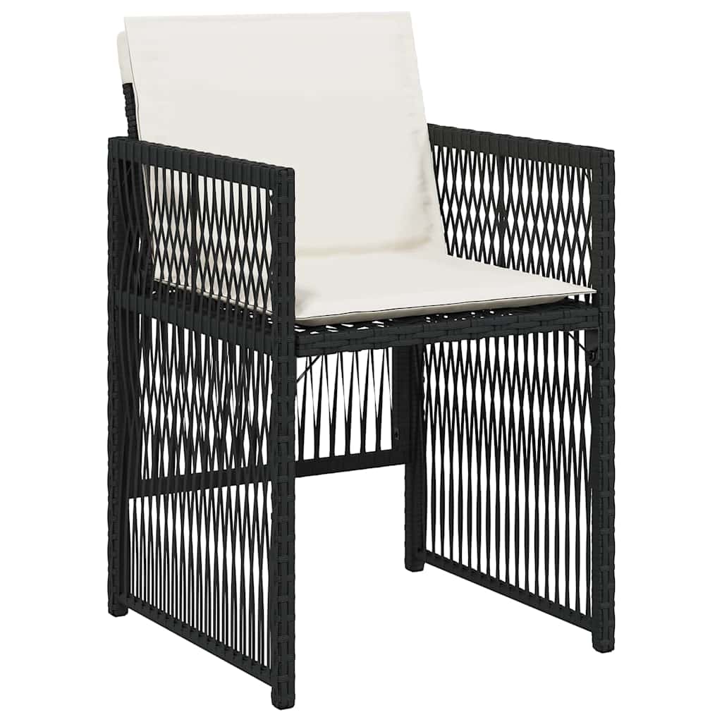 Garden Dining Set 5 pcs Black Poly rattan