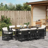 Garden Dining Set 9 pcs Black Powder-Coated Steel