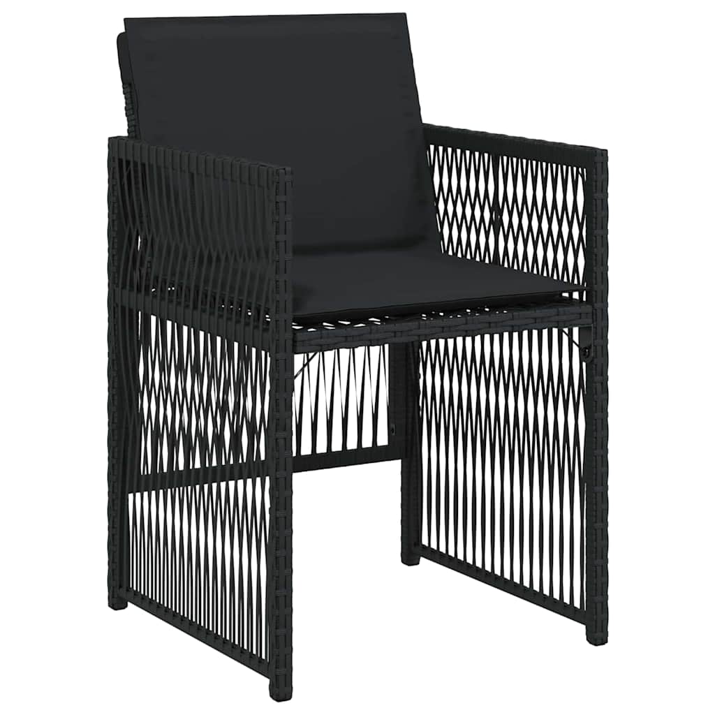 Garden Dining Set 5 pcs Black Poly rattan