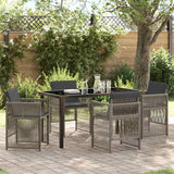 Garden Dining Set 5 pcs Grey Poly rattan