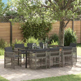 Garden Dining Set 9 pcs Grey Powder-Coated Steel