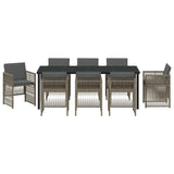 Garden Dining Set 9 pcs Grey Powder-Coated Steel
