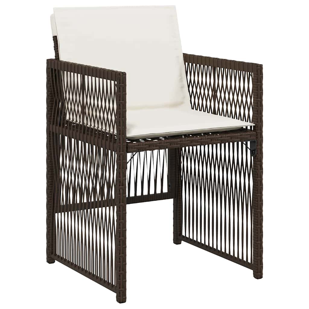 Garden Dining Set 5 pcs Brown Poly rattan