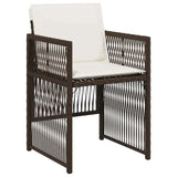Garden Dining Set 5 pcs Brown Poly rattan