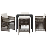 Garden Dining Set 5 pcs Brown Poly rattan