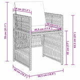 Garden Dining Set 5 pcs Brown Poly rattan