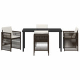 Garden Dining Set 5 pcs Brown Poly rattan