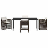 Garden Dining Set 5 pcs Brown Poly rattan