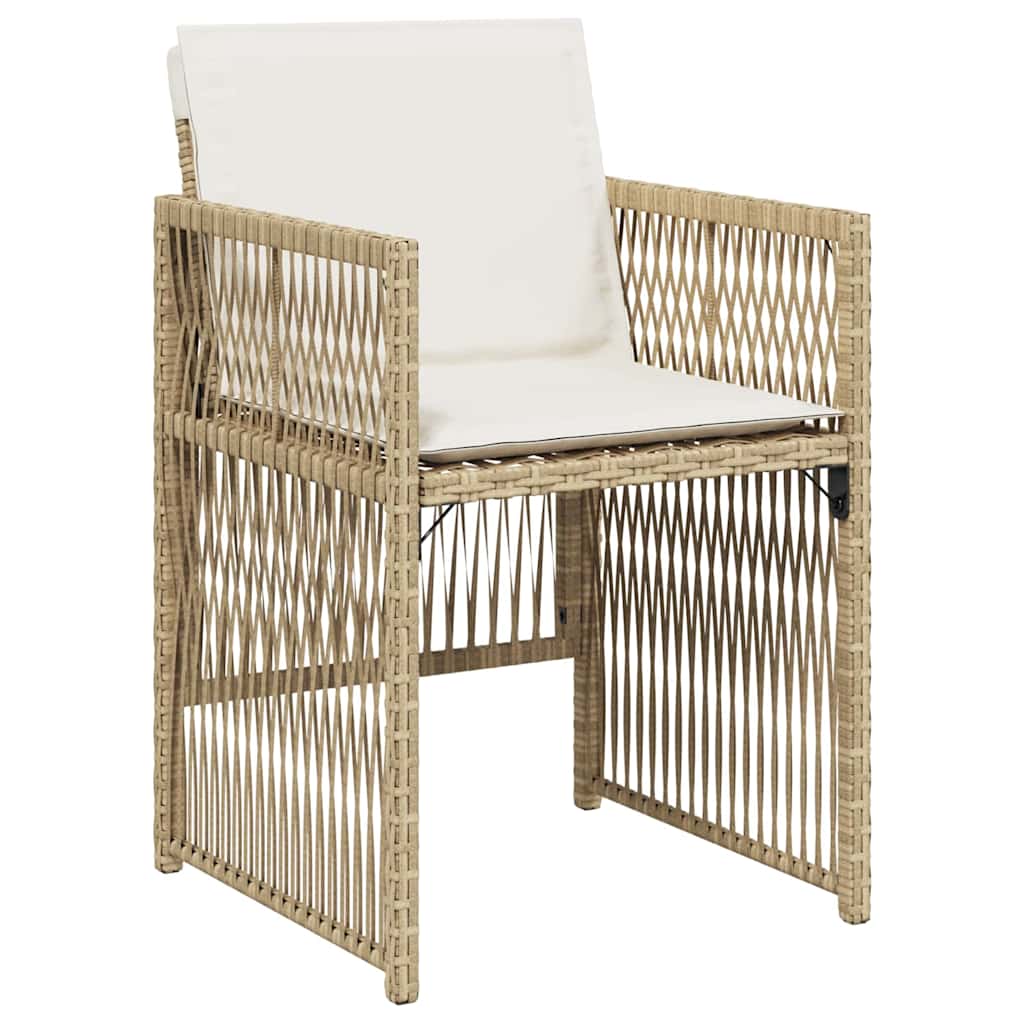 Garden Dining Set 5 pcs Beige Poly rattan