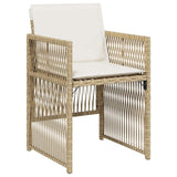 Garden Dining Set 5 pcs Beige Poly rattan
