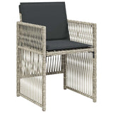 Garden Dining Set 5 pcs Light grey Poly rattan