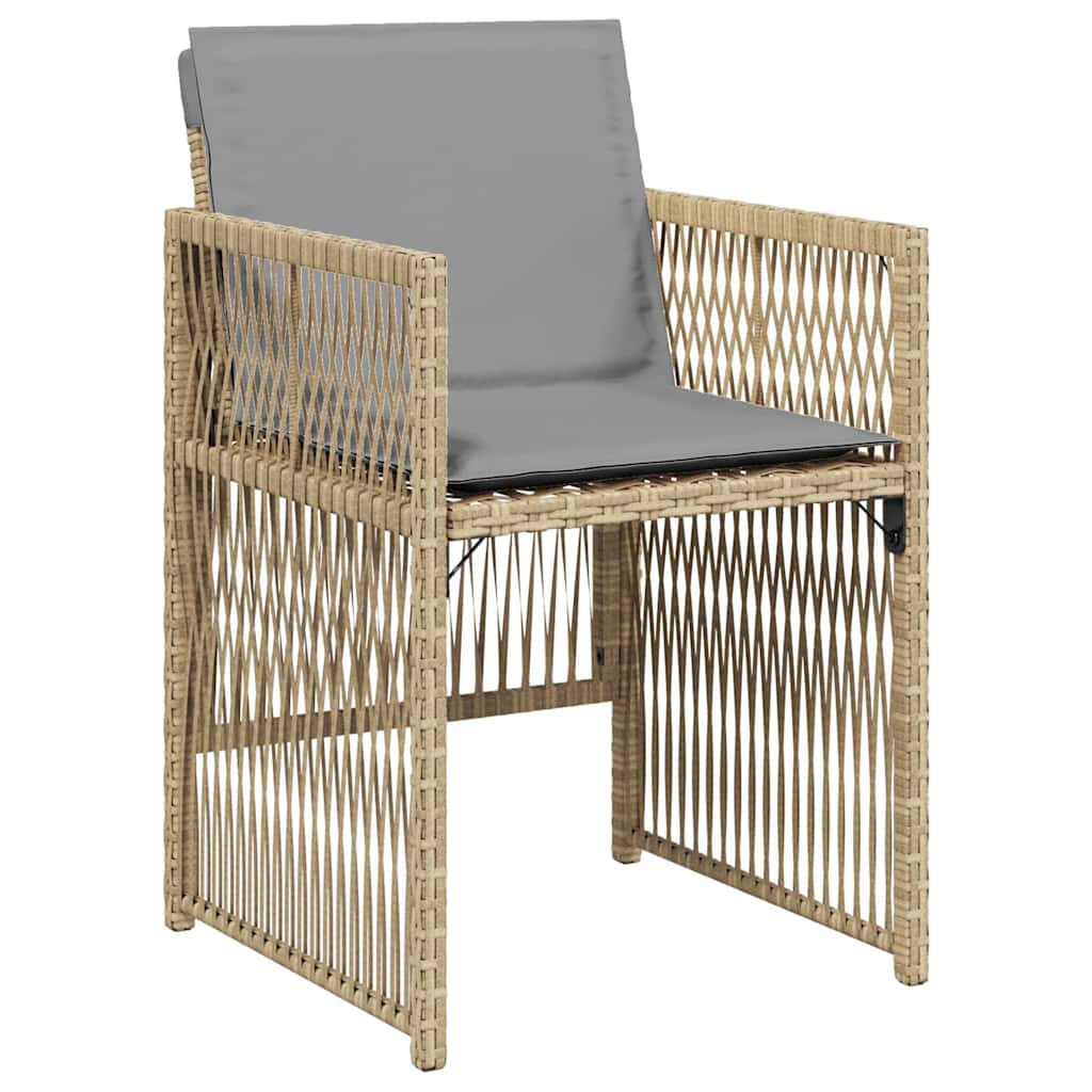 Garden Dining Set 5 pcs Beige Poly rattan