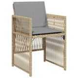 Garden Dining Set 5 pcs Beige Poly rattan