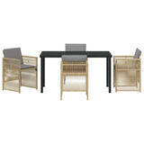 Garden Dining Set 5 pcs Beige Poly rattan