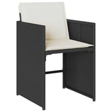 Garden Dining Set 5 pcs Black Poly Rattan