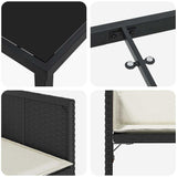Garden Dining Set 5 pcs Black Poly Rattan