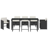 Garden Dining Set 9 pcs Black Poly Rattan