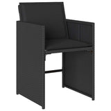 Garden Dining Set 5 pcs Black Poly Rattan