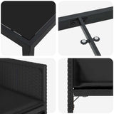 Garden Dining Set 5 pcs Black Poly Rattan