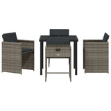 Garden Dining Set 5 pcs Grey Poly Rattan