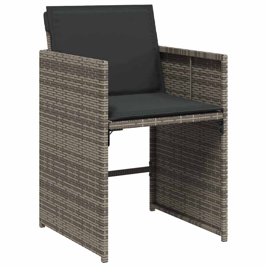 Garden Dining Set 5 pcs Grey Poly Rattan