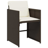 Garden Dining Set 5 pcs Brown Poly Rattan
