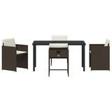 Garden Dining Set 5 pcs Brown Poly Rattan