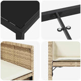 Garden Dining Set 9 pcs Beige Poly Rattan