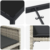 Garden Dining Set 5 pcs Light Grey Poly Rattan