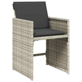 Garden Dining Set 5 pcs Light Grey Poly Rattan