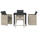 Garden Dining Set 5 pcs Light Grey Poly Rattan