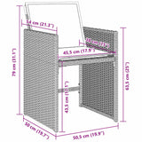 Garden Dining Set 5 pcs Light Grey Poly Rattan