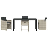 Garden Dining Set 5 pcs Light Grey Poly Rattan