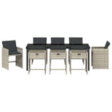 Garden Dining Set 9 pcs Light Grey Poly Rattan