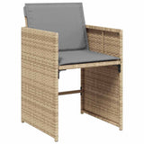 Garden Dining Set 5 pcs Beige Poly Rattan
