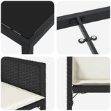 Garden Dining Set 5 pcs Black Poly Rattan