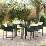 Garden Dining Set 5 pcs Black Poly Rattan