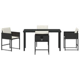 Garden Dining Set 5 pcs Black Poly Rattan