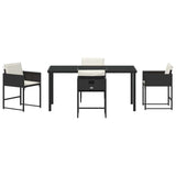 Garden Dining Set 5 pcs Black Poly Rattan
