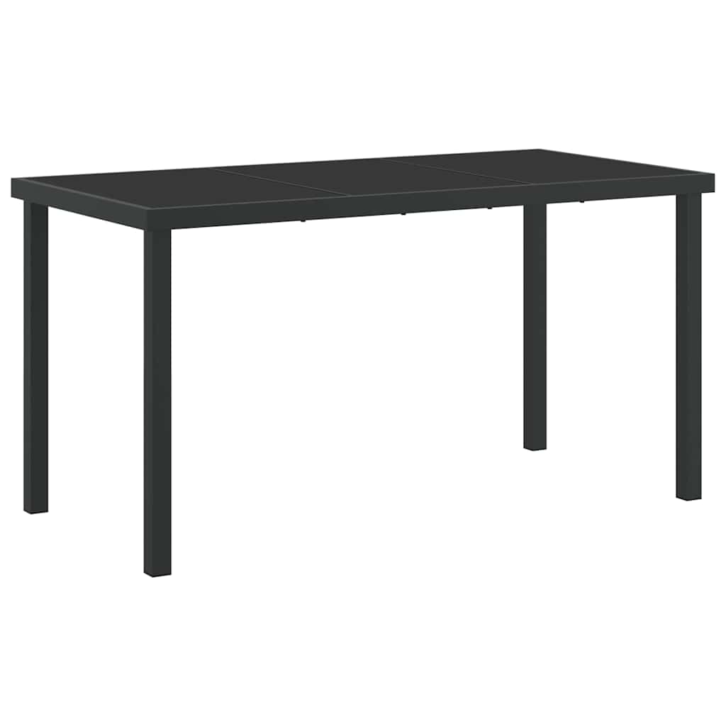 Garden Dining Set 5 pcs Black Poly Rattan
