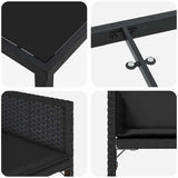 Garden Dining Set 5 pcs Black Poly Rattan