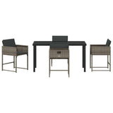 Garden Dining Set 5 pcs Grey Poly Rattan