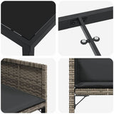 Garden Dining Set 9 pcs Grey Poly Rattan