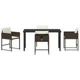 Garden Dining Set 5 pcs Brown Poly Rattan