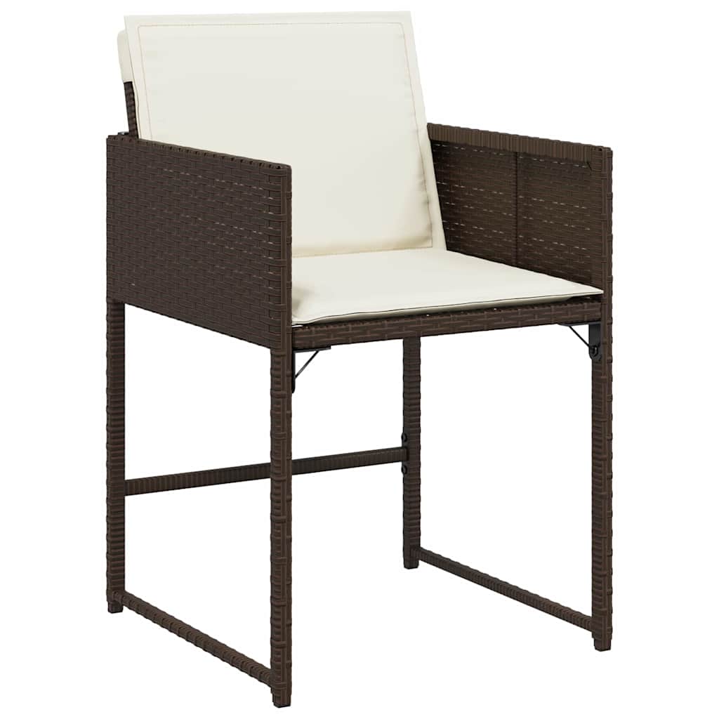 Garden Dining Set 5 pcs Brown Poly Rattan